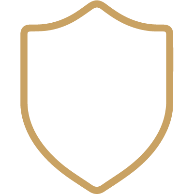 Shield emblem content built on trust icon
