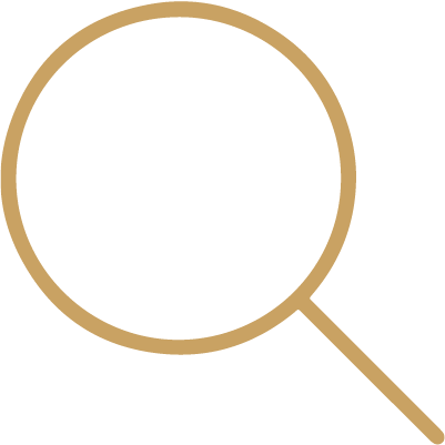 Magnifying glass for deeply researched content icon